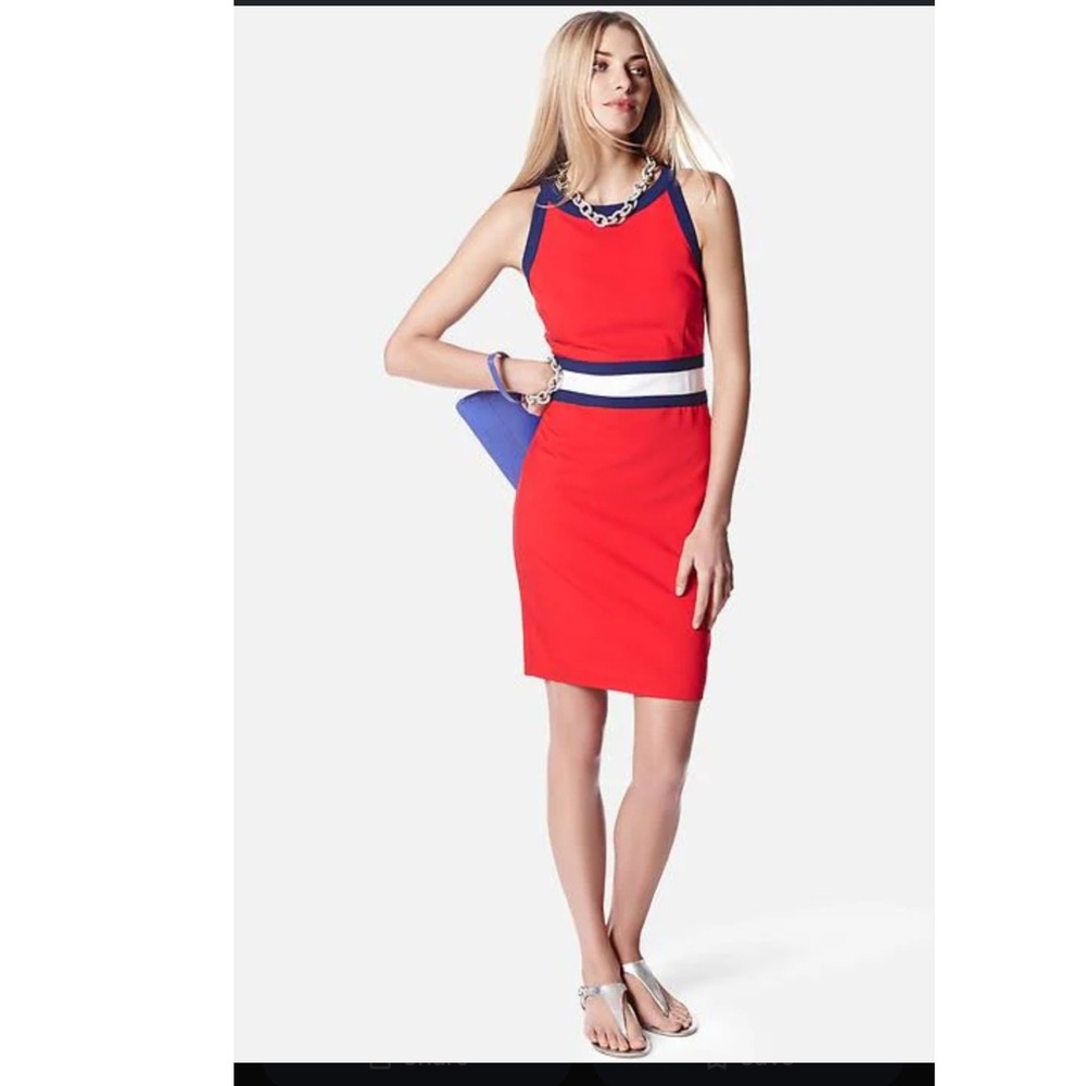 Banana Republic Sheath Dress 2 Americana Preppy Nautical Tennis Sporty Parisian